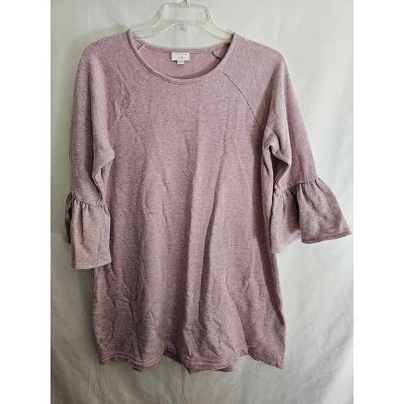 J. Jill Christian Siriano Pop Women’s Tunic Top Pink Ruffle Bell Sleeve 1X - Picture 1 of 6